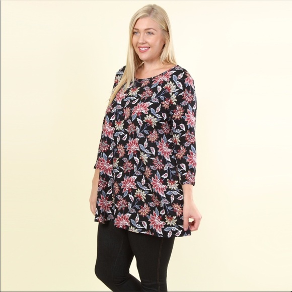 Just in!!! Multi-Floral A-Line Tunic - Picture 4 of 5